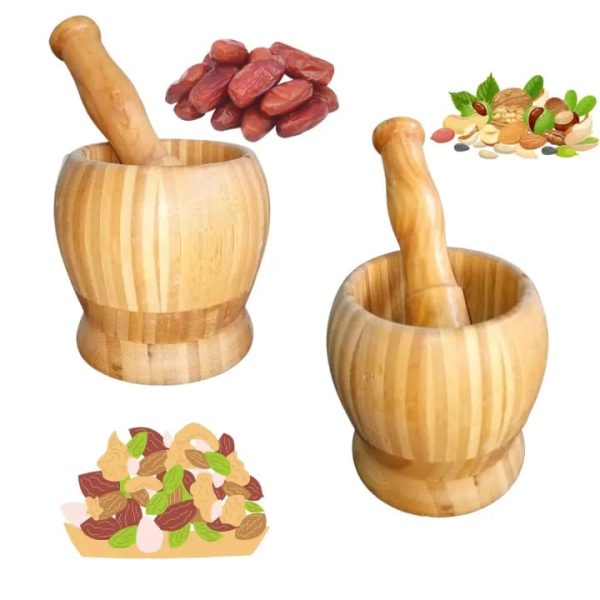Wooden Pestle and Mortar For Crushing