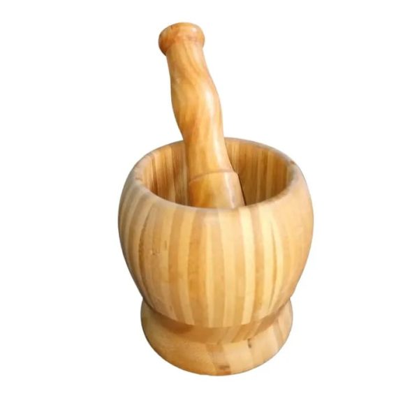 Wooden Pestle and Mortar For Crushing - Image 4